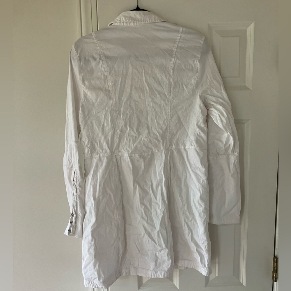 Woman’s Free People White Button-Up Shirt Long Sleeve Dress (Large) - Picture 6 of 13
